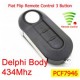 Radiocomando Fiat Tre Tasti Flip SIP22 - 433 Mhz