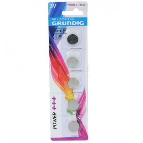 Batterie Grundig a bottone CR1620 - Confezione 5 pezzi